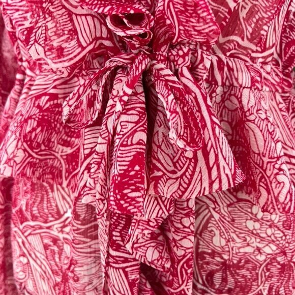 Ted Baker floral print sheer ruffle maxi dress size 1 - Picture 6 of 7